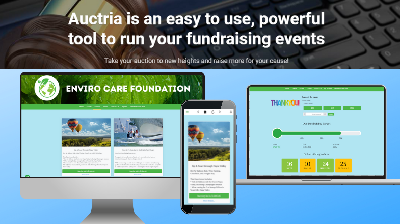 Auctria sells online silent auction software.