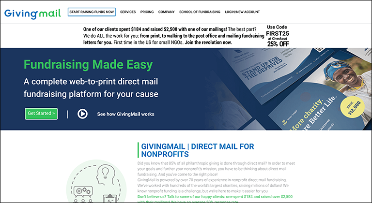 GivingMail is one of our favorite online silent auction software choices for communication and marketing.