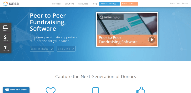 Take a look at Salsa's peer-to-peer fundraising solution to see how it can aid your organization.