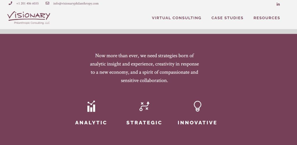 Visionary Philanthropic is one of our favorite nonprofit consulting firms.