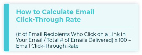 This graphic shows you how to calculate email click-through rate, a critical nonprofit fundraising KPI.