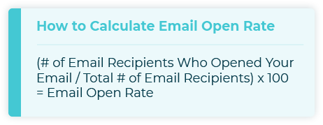 This graphic shows you how to calculate email open rate, a useful nonprofit fundraising metric.