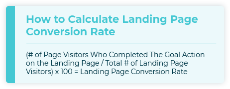This graphic shows you how to calculate landing page conversion rate, a useful nonprofit fundraising KPI.
