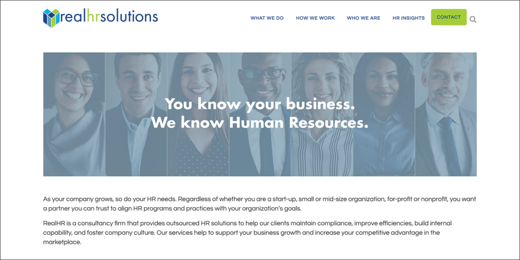 RealHR’s website details the many ways they can support your HR growth.
