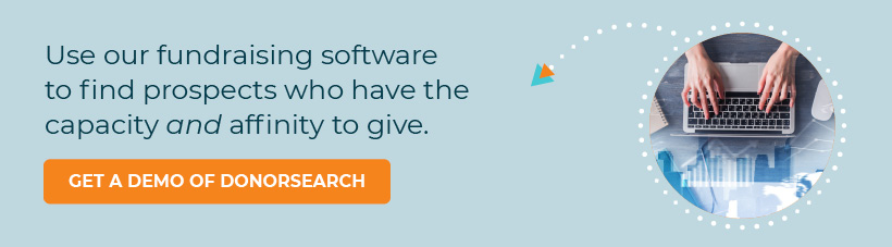 Click through to learn how DonorSearch's fundraising software can help you find more prospects who have both the affinity and capacity to give.