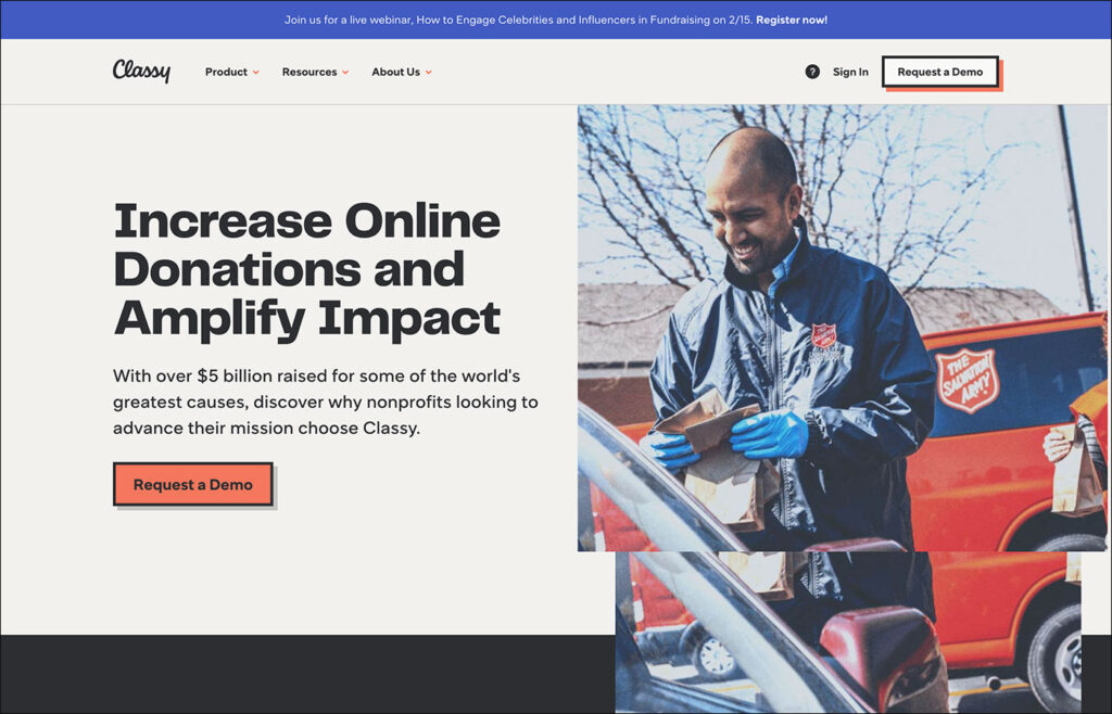 Classy is the best donation software for amplifying impact.