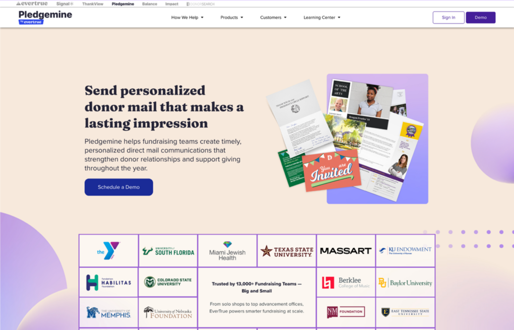 Pledgemine's website