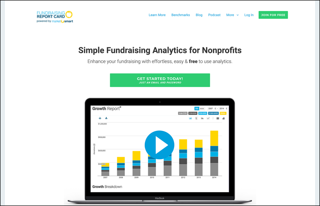 Fundraising Report Card is a prospect research tool that provides analytics and reporting for nonprofits.