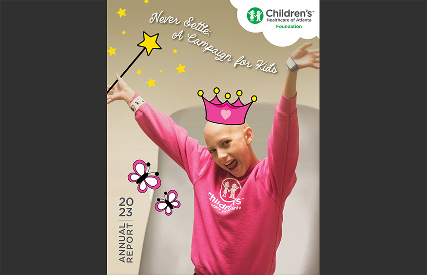 A screenshot of the CHOA Foundation’s annual report book.