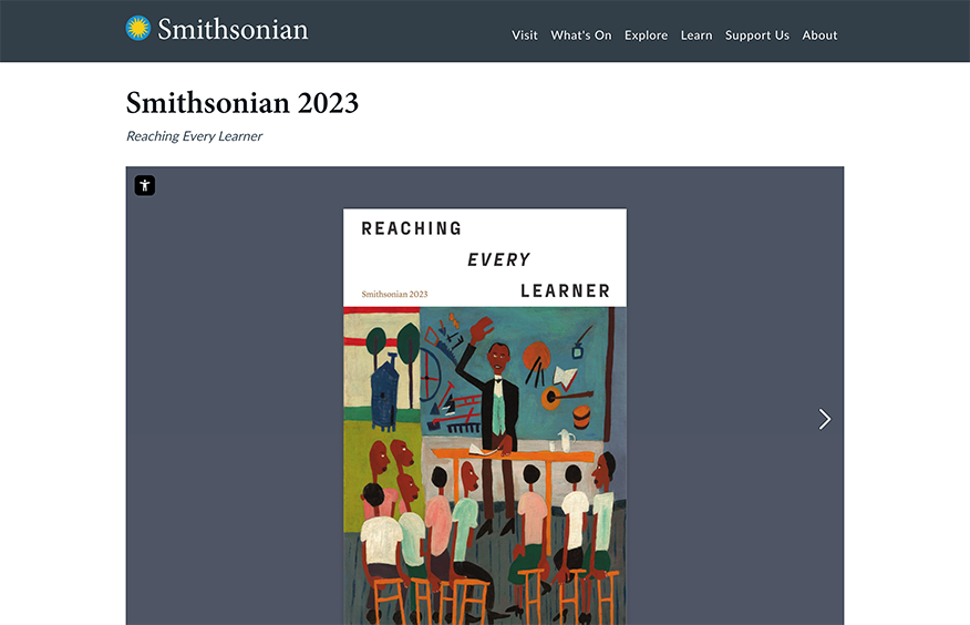 The cover of the Smithsonian Institution’s 2023 annual report digital book.