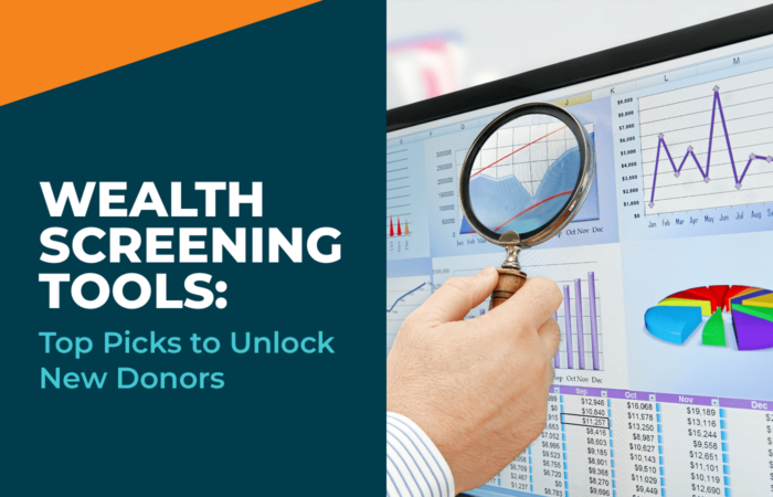 Analyzing data on a computer screen, representing the idea of using wealth screening tools to find prospects for your nonprofit.