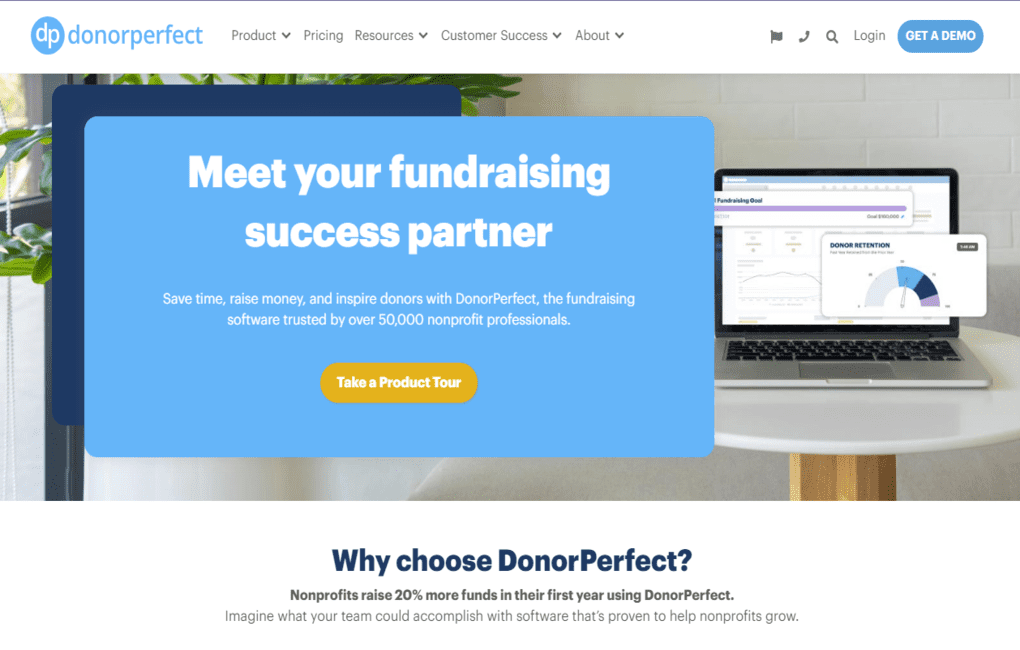DonorPerfect’s homepage