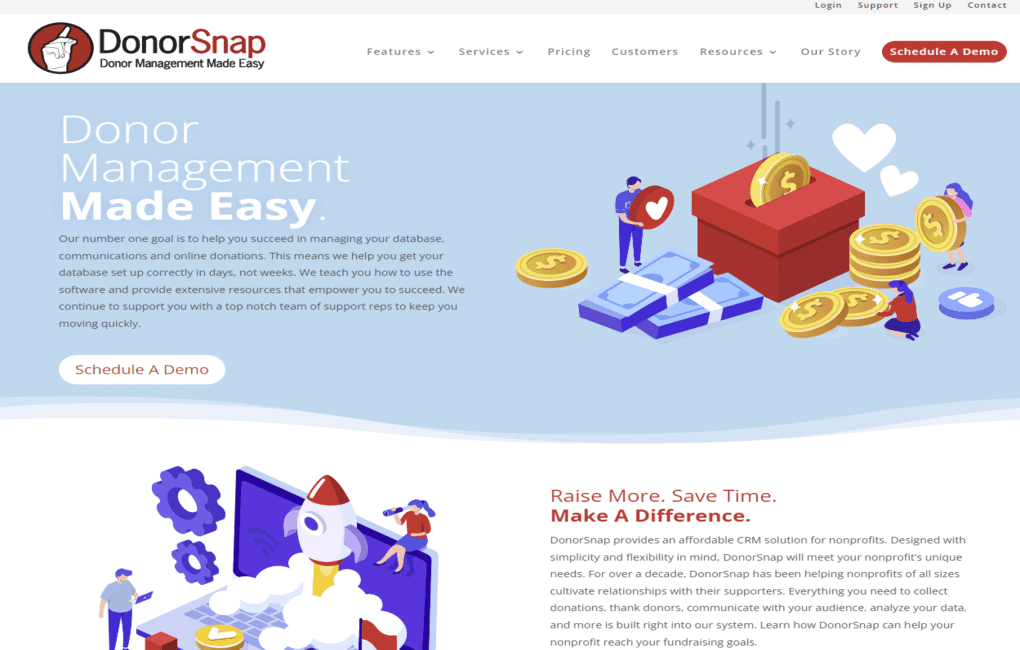 DonorSnap’s homepage