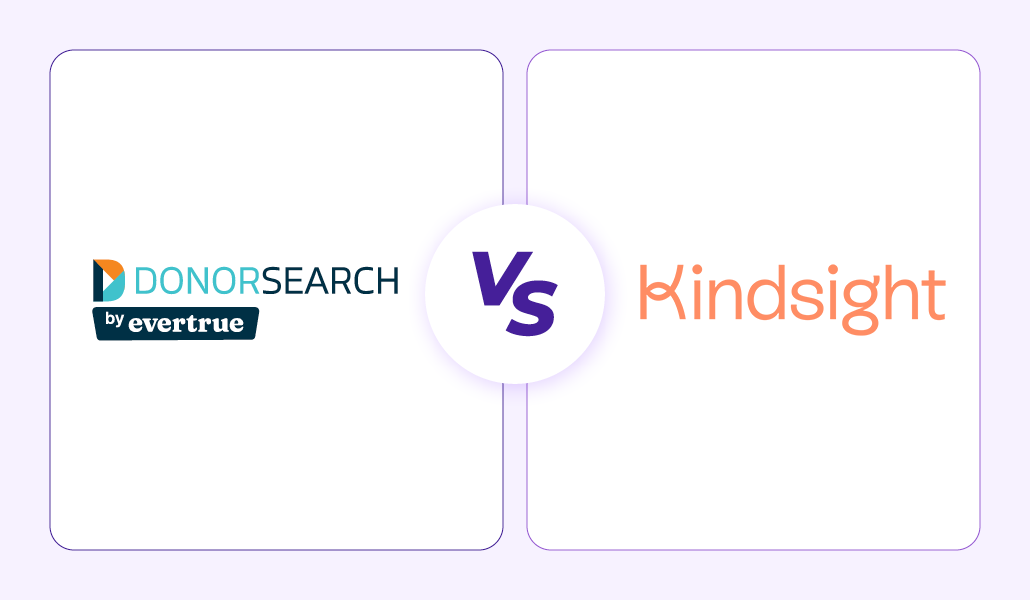 The logos of DonorSearch by EverTrue and iWave by Kindsight side by side.